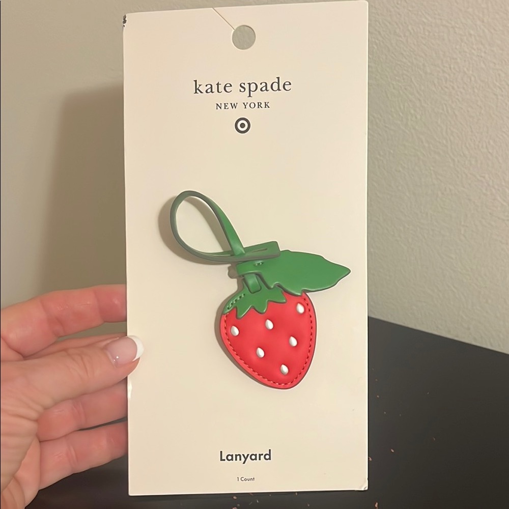 Kate Spade strawberry bag charm NWT